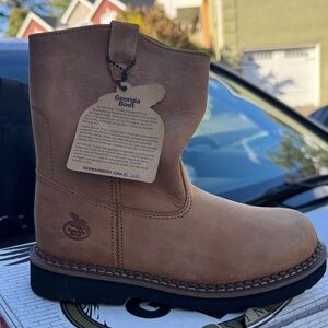 Georgia Boot Tan Leather Pull-On Boots